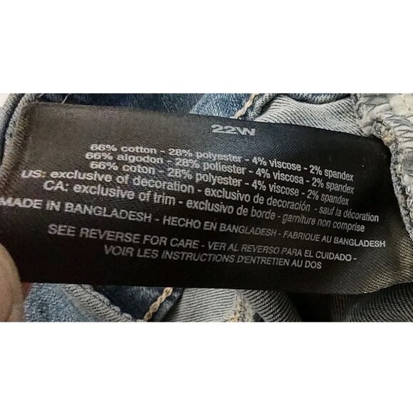 Amanda GLORIA VANDERBILT 22w Jean Shorts Slimming Panel Pull On Bermuda Stretch - Picture 13 of 14